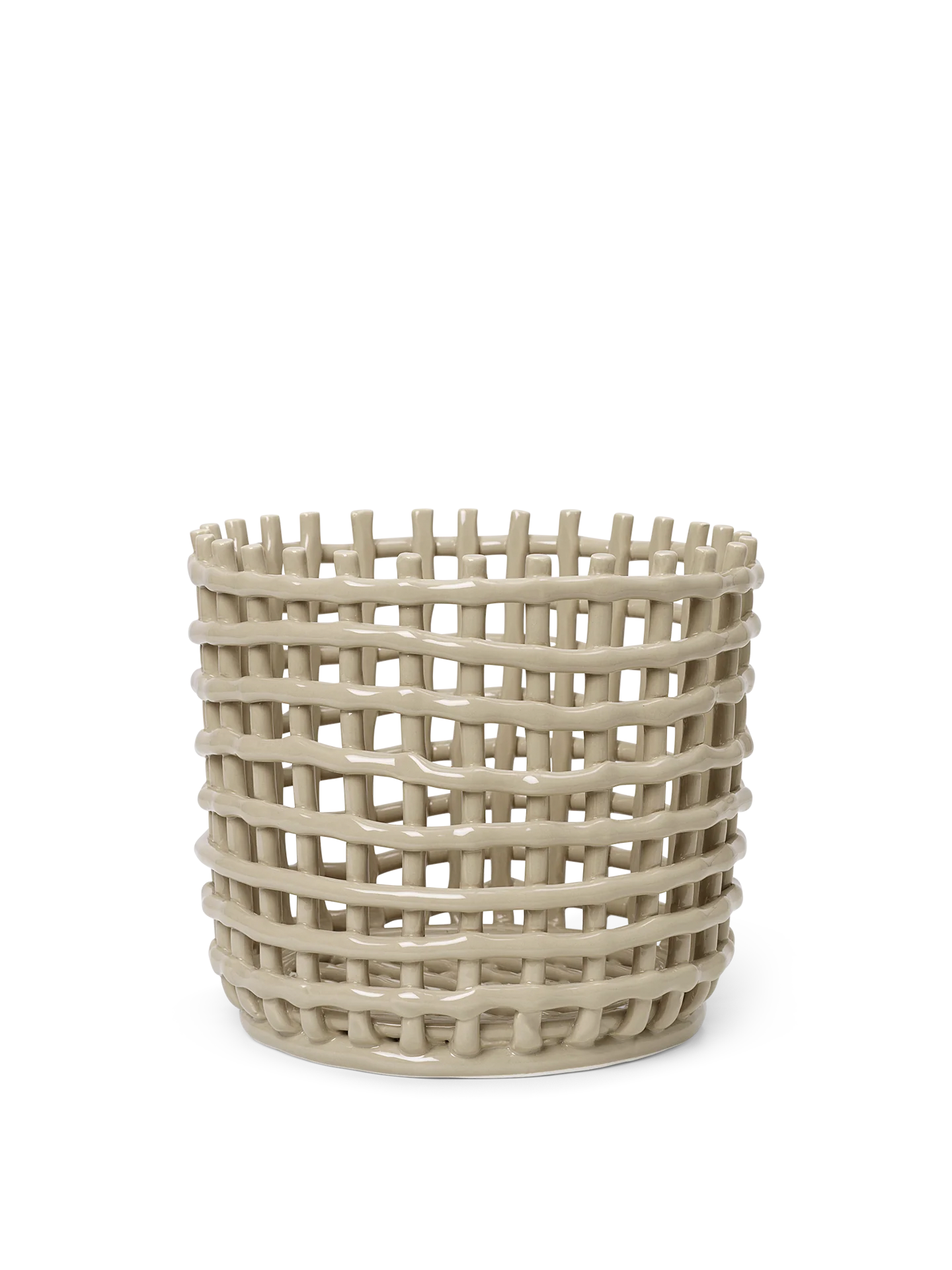farmliving セラミックバスケット オフホワイト Ceramic Basket in Off-White - Large by Ferm Living
