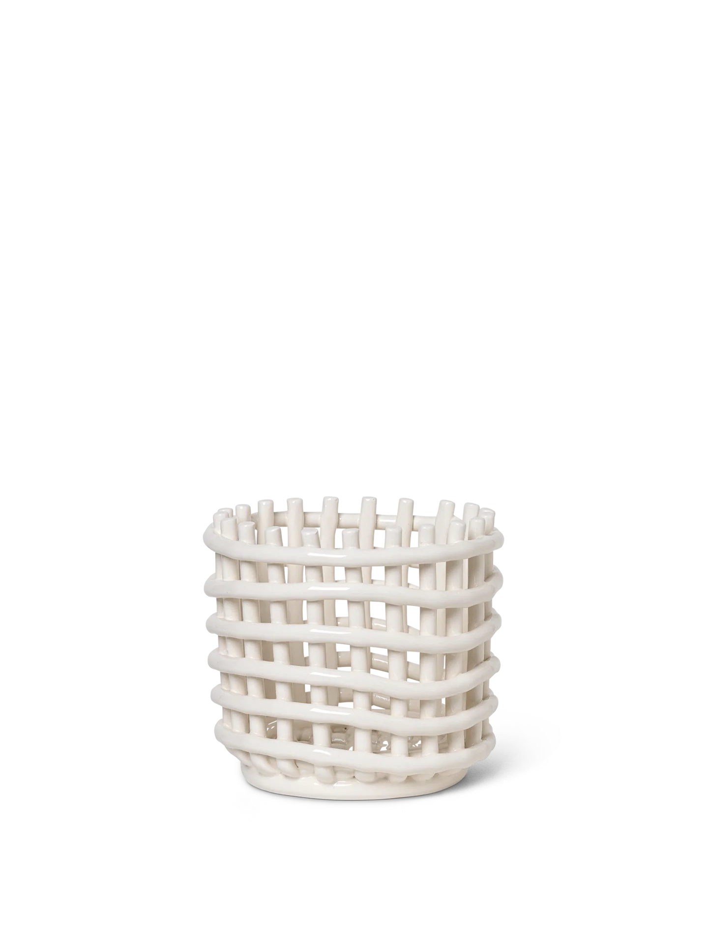 Ceramic Basket in Off-White - Small by ferm LIVING