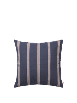 Strand Outdoor Cushion in indigo blue and parchment stripes