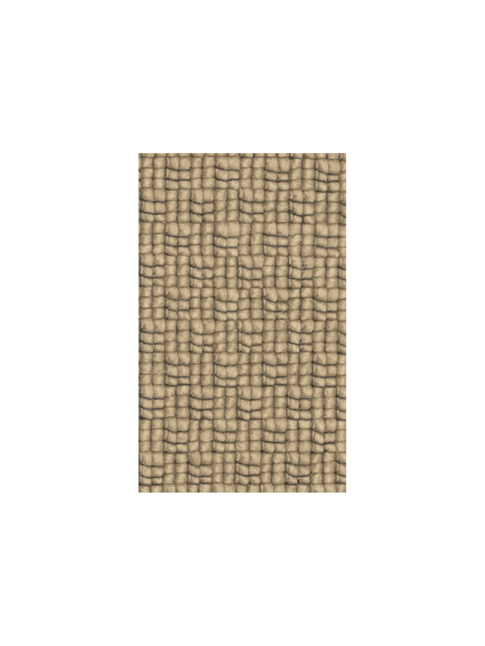 Udo rug sample in tan/black with looped basketweave texture
