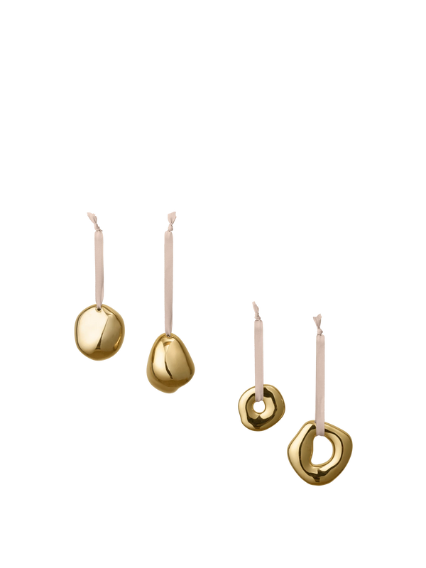 Orrith Ornaments - Set of 2 & Bellure Baubles - Set of 2 - Gift Set - Brass Finish