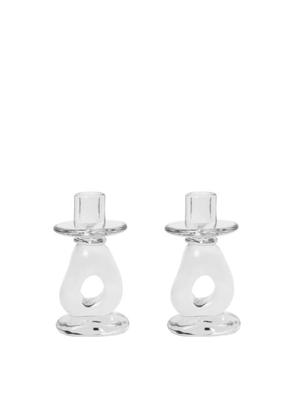 Damo Candle Holder - 16 - Set of 2 - Gift Set - Clear