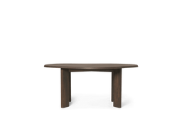 Tarn Desk in dark stained beech with rounded top and panel legs