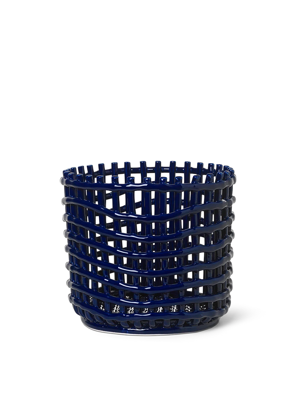 Ceramic Basket in Blue - Large by Ferm Living