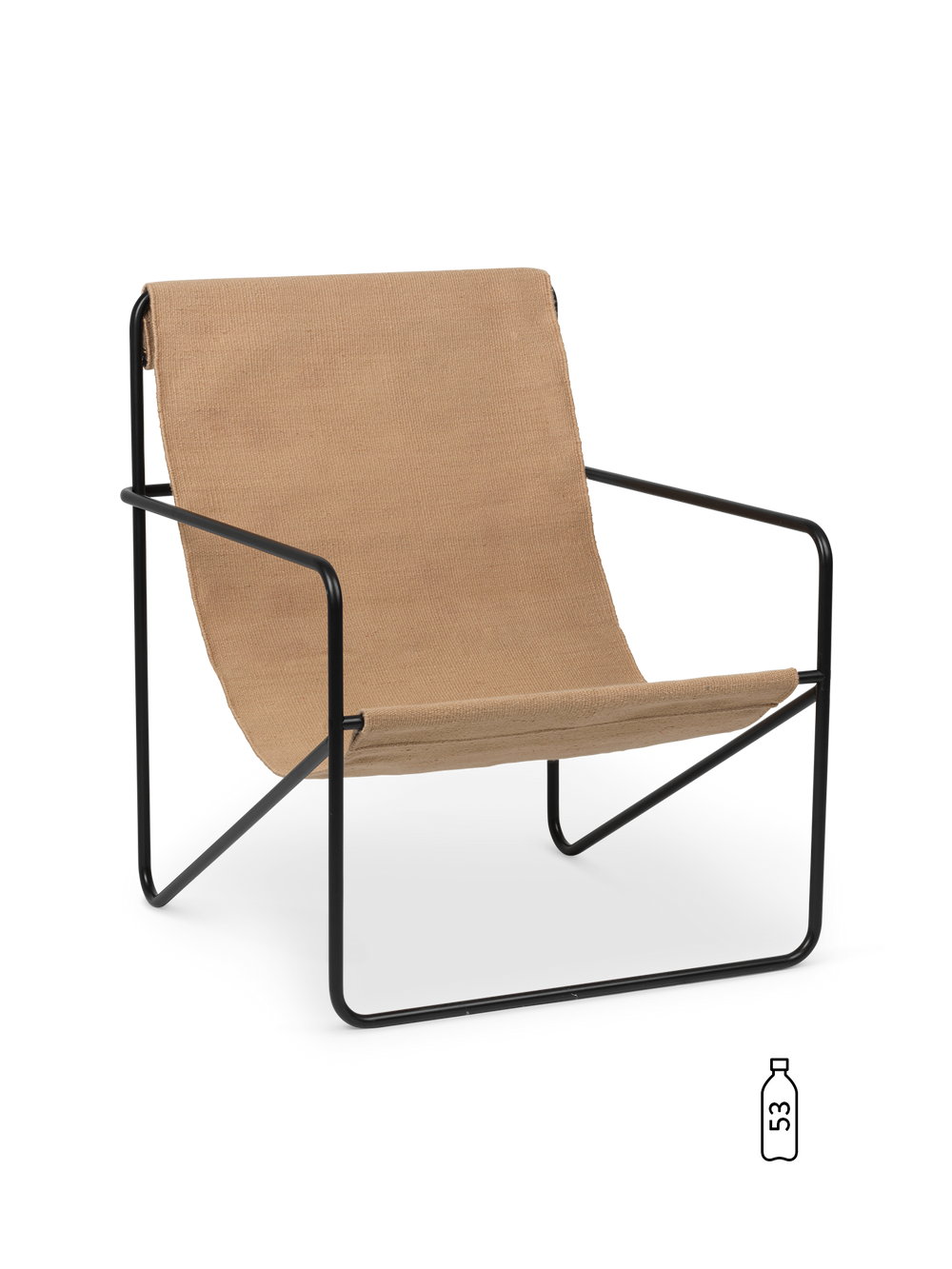 希少　ferm LIVING Desert Lounge Chair Desert Lounge Chair - Black/Solid Cashmere by Ferm Living