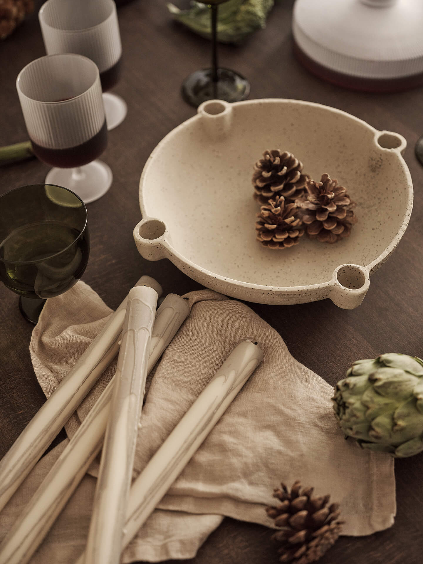 Bowl Candle Holder - Ceramic - Large | Ferm Living