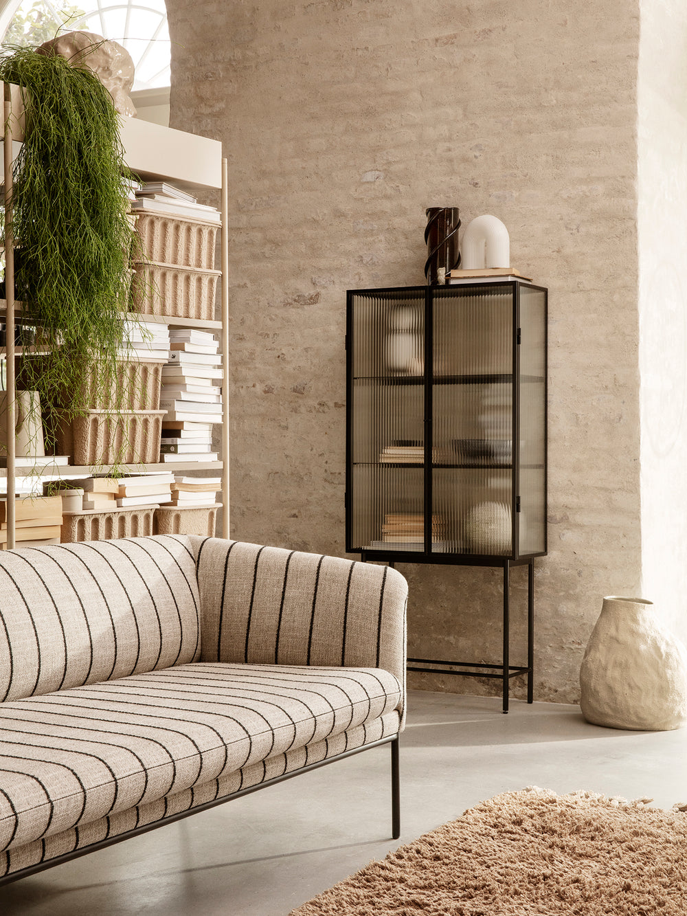 Ferm Living - Haze Vitrine - Reeded Glass