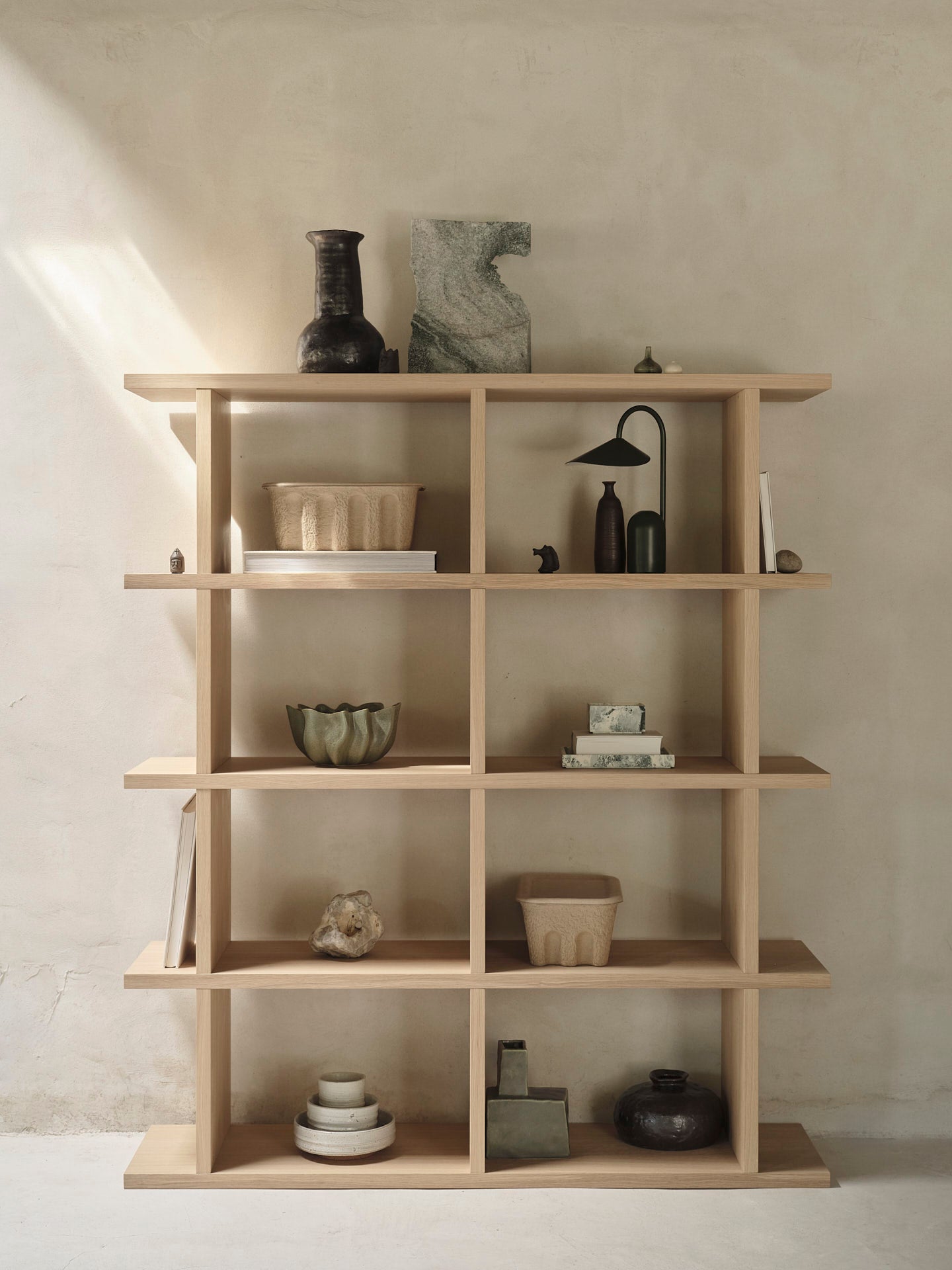 Kona Bookcase - 2x4 - Natural Oak Veneer | Ferm Living