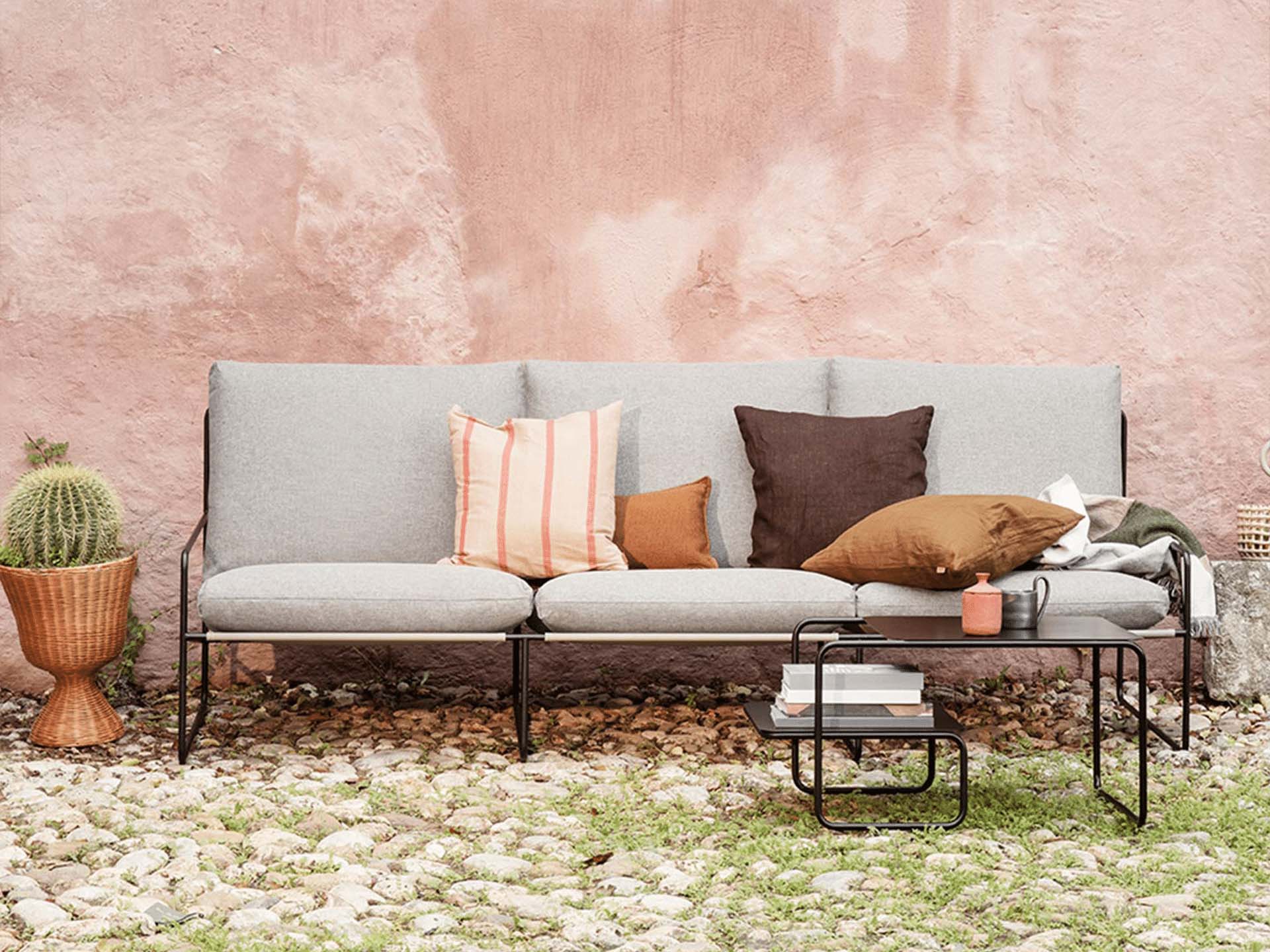 Desert 3-seater - Dolce - Black/Dark Sand | Ferm Living