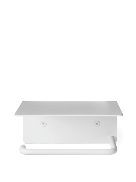 Dora Toilet Paper Holder with Shelf – White | Ferm Living