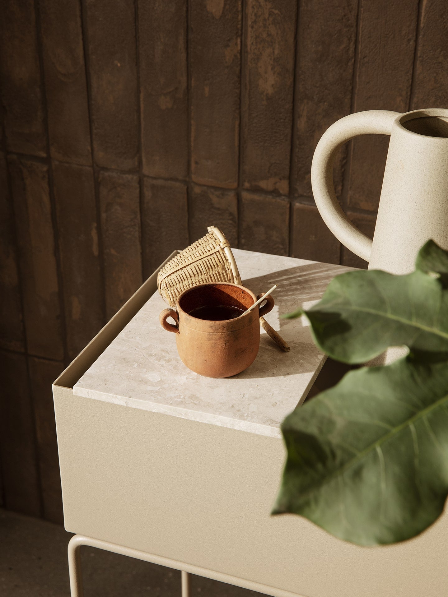 【超美品】ferm living plant box とTray Marble Tray - Beige for Plant Box by Ferm Living