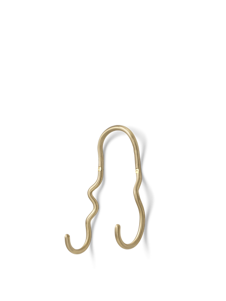 Curvature Double Hook | Brass | Whimsical curves | Ferm Living