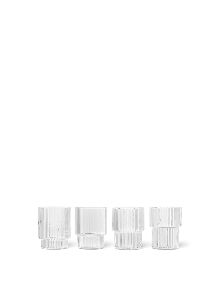 Ripple Glasses – Set of 4 – Clear | Ferm Living