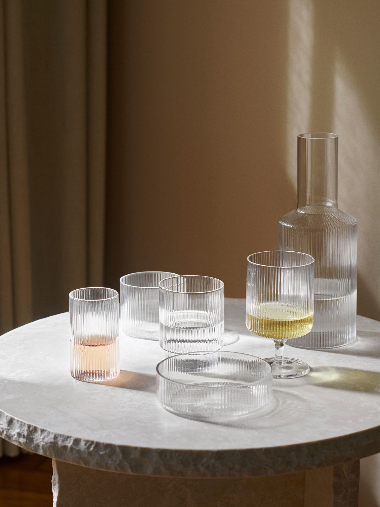 Ripple Glasses – Set of 4 – Clear | Ferm Living
