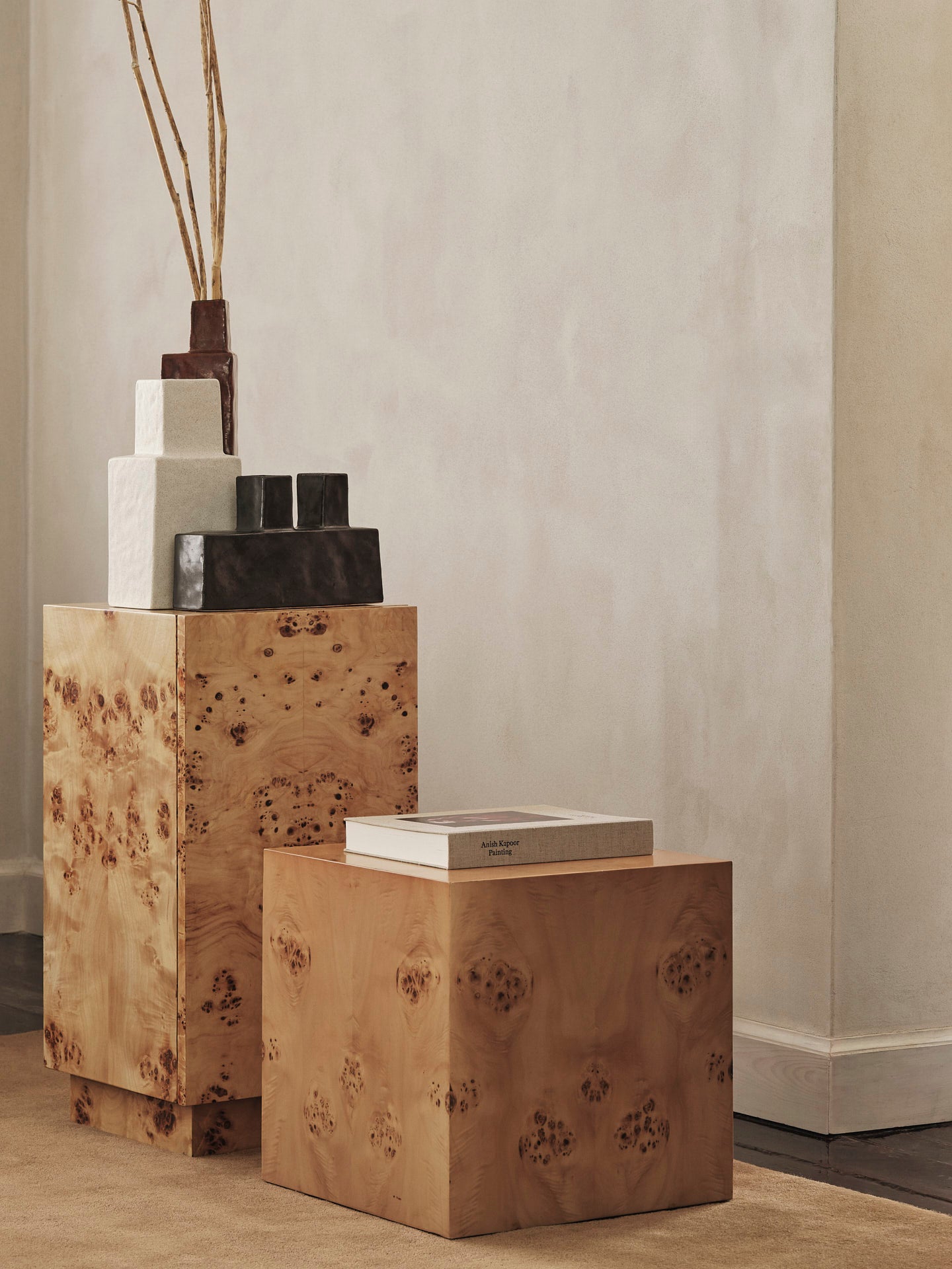 Burl Cube Side Table - Natural | Ferm Living