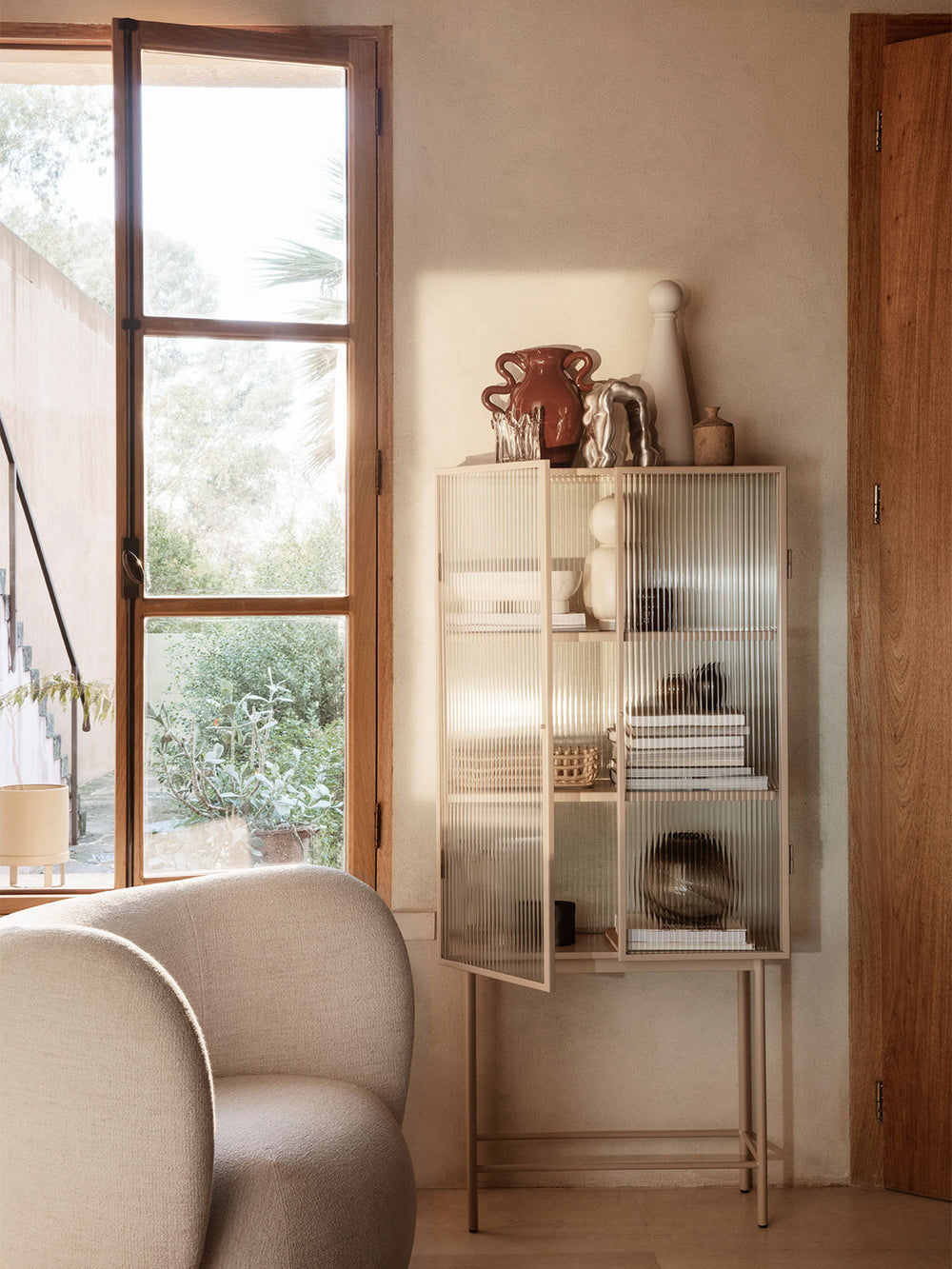Ferm Living - Haze Vitrine - Reeded Glass