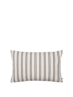 Twill Cushion rectangular in off-white with black vertical stripes