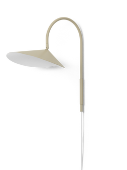 Arum Swivel Wall Lamp in Cashmere with curved arm and cone shade