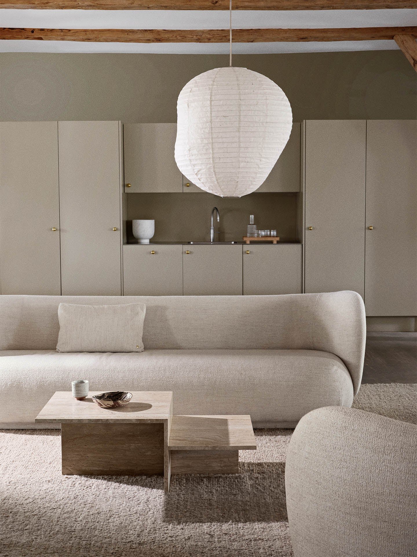 Distinct Coffee Table | Coffee table in travertine | Ferm Living