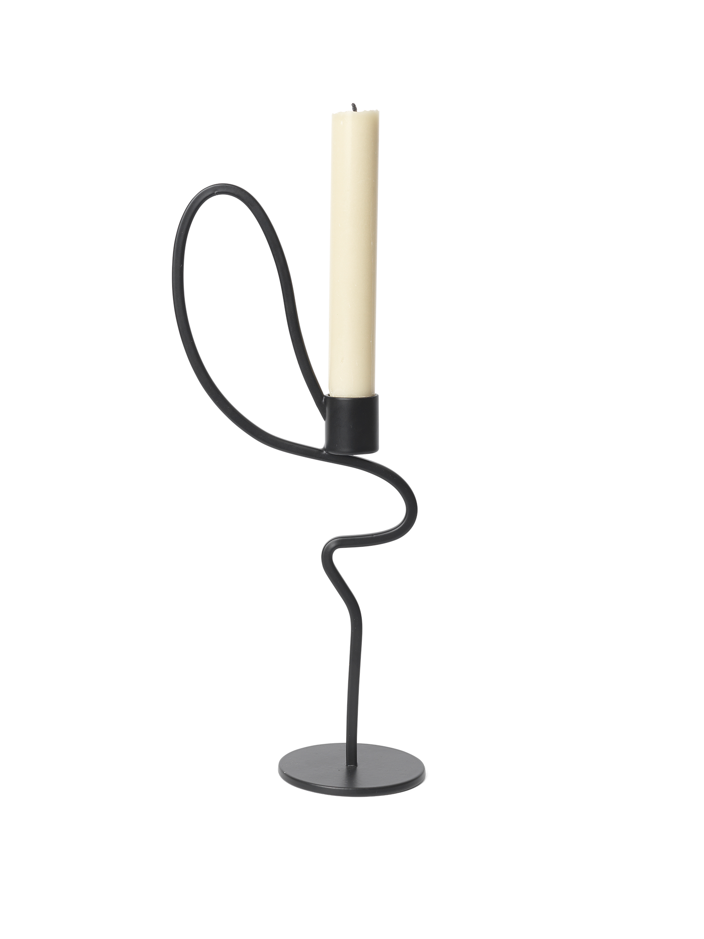 Valse Candle Holder Tall – Black | Minimalistic black candle