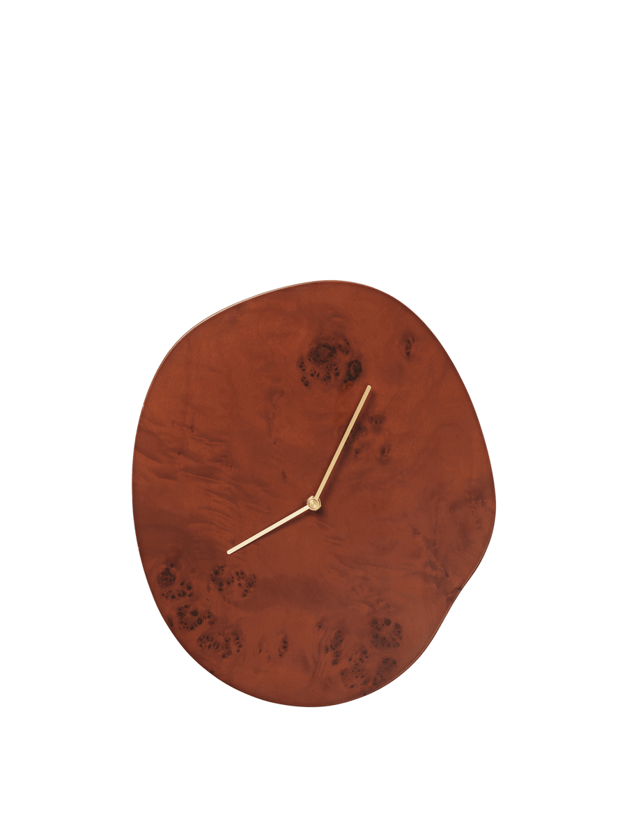 Ferm Living ウォールクロック Melt Wall Clock - Dark Stained Burl – Ferm Living