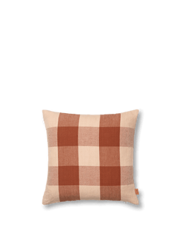 Grand Cushion in rose/rust with large checked pattern