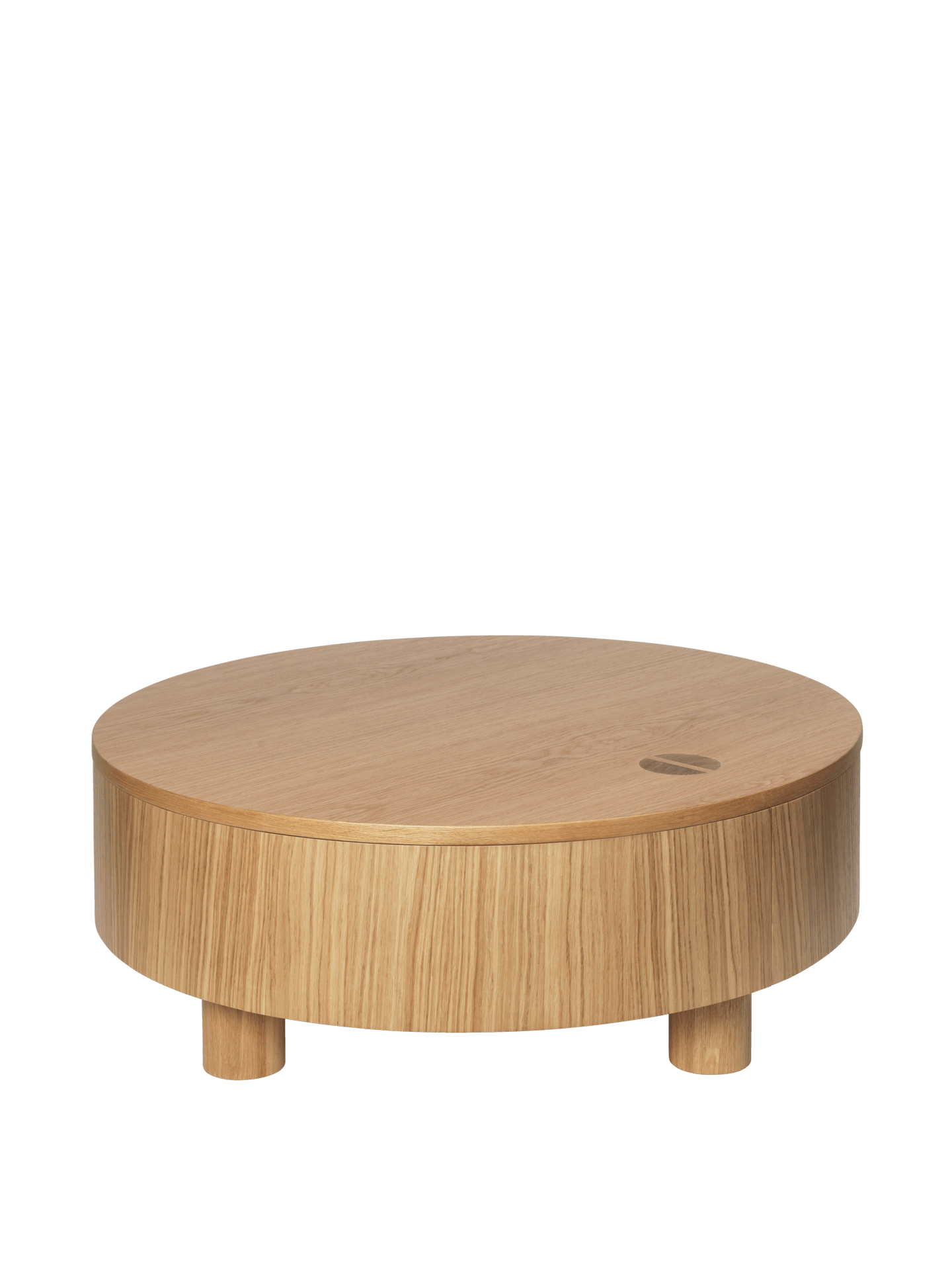Olles Storage Table - Ø80 cm - Natural Oak Veneer – Ferm Living Olles Storage Table - Ø80 cm - Natural Oak Veneer – Ferm Living