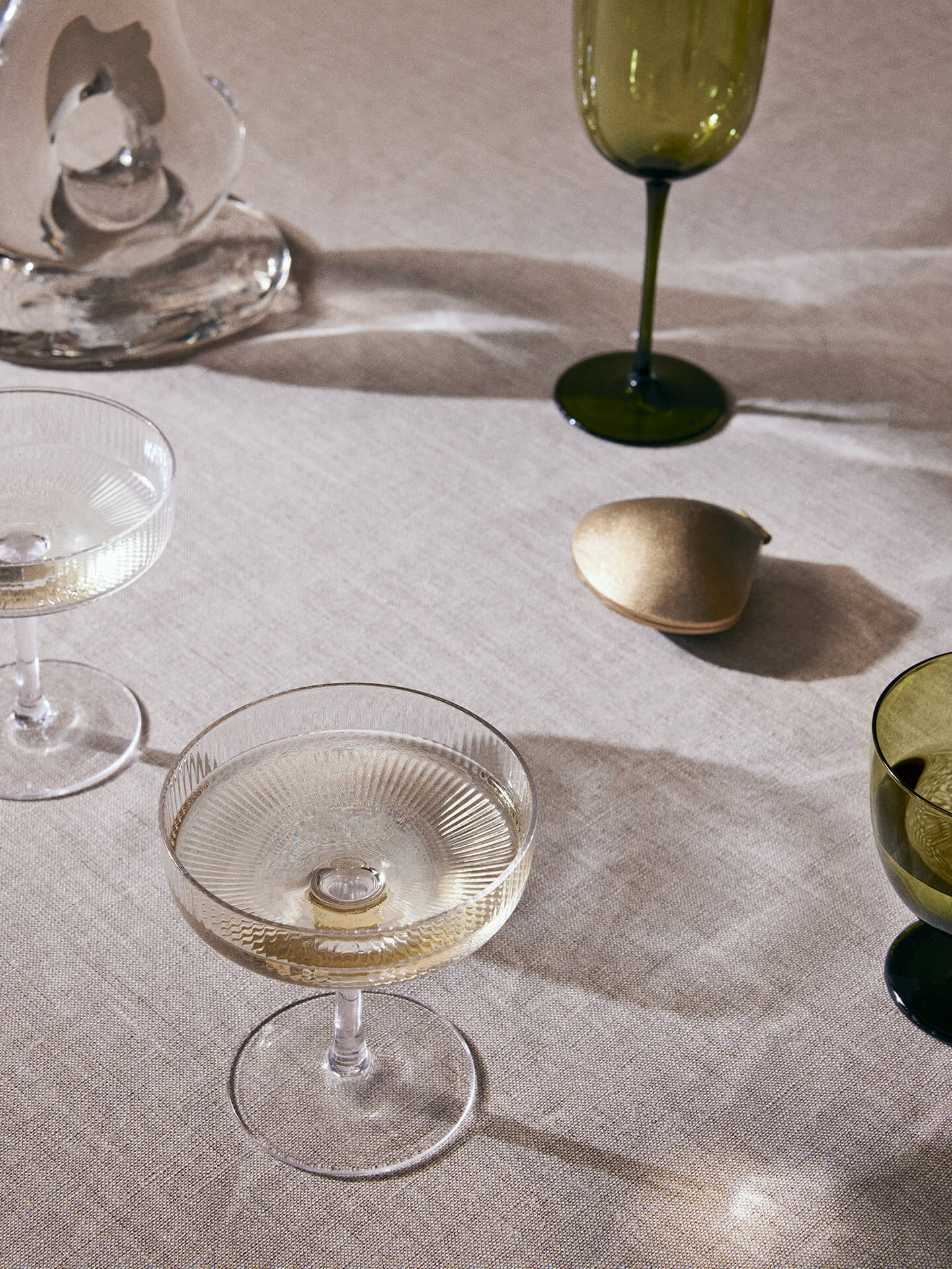Ferm Living champagne glass | Rippled glasses for sparkling wines