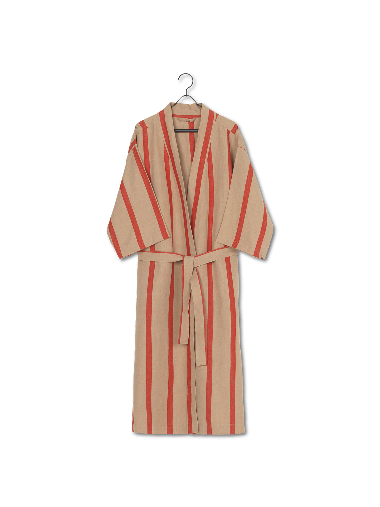 Field Robe | Linen and cotton robe in Sand/Black | Ferm Living