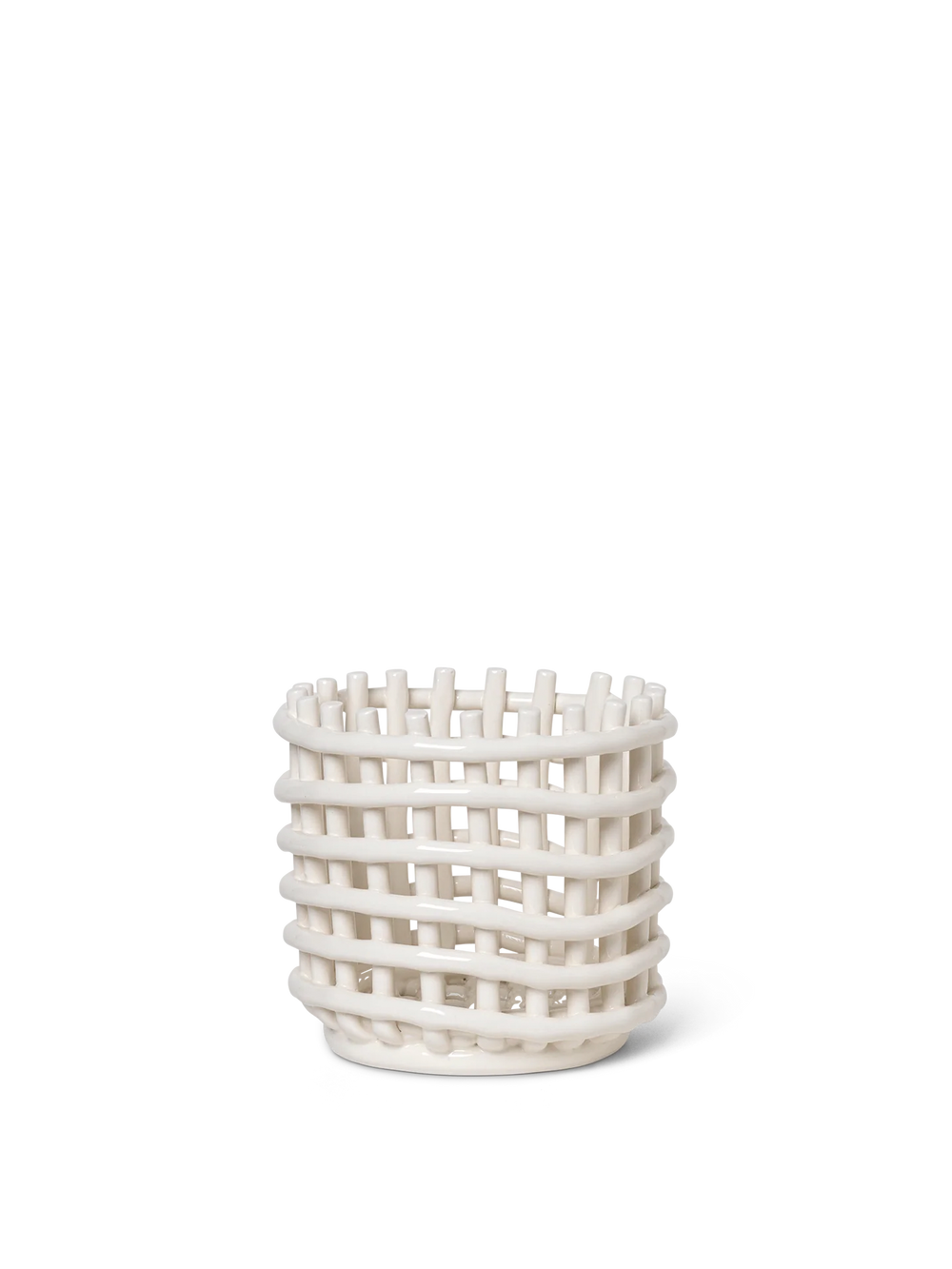 Ceramic Basket in Off-White - Small by Ferm Living Ceramic Basket in Off-White - Small by Ferm Living