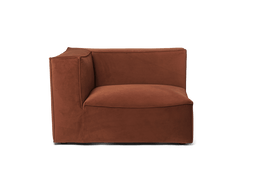 Catena Sofa Armrest Left S400 in Rust, rich velvet corner module