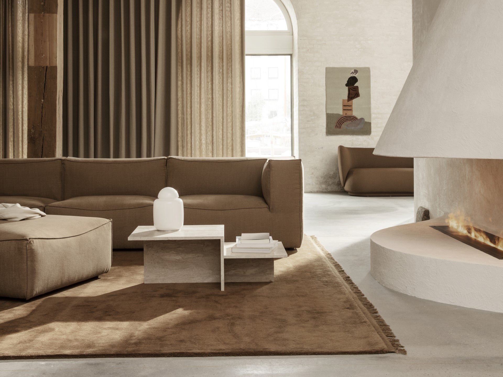 Distinct Coffee Table | Coffee table in travertine | Ferm Living