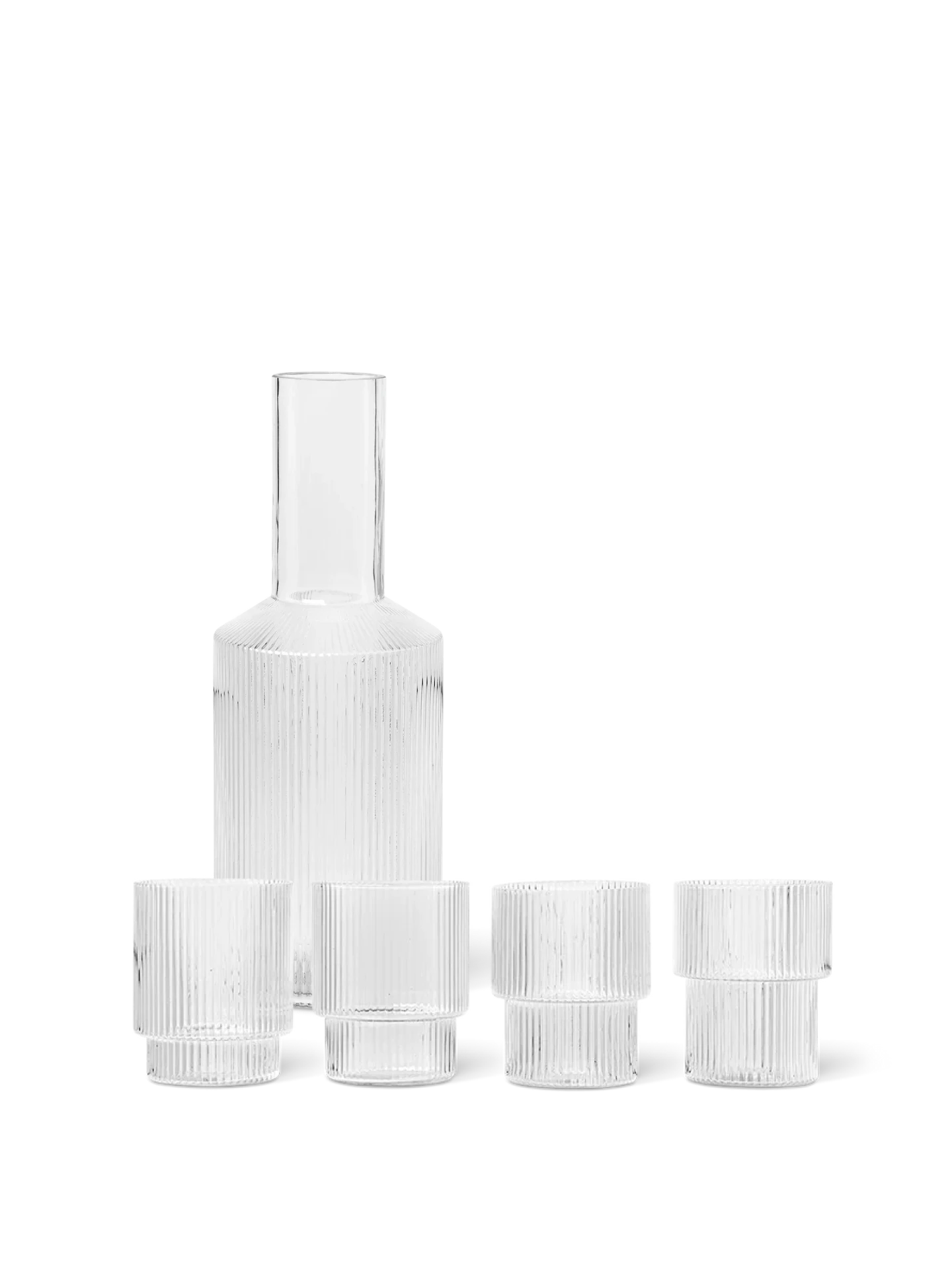 Ripple Glasses - Set of 4 & Carafe Gift Set - Clear