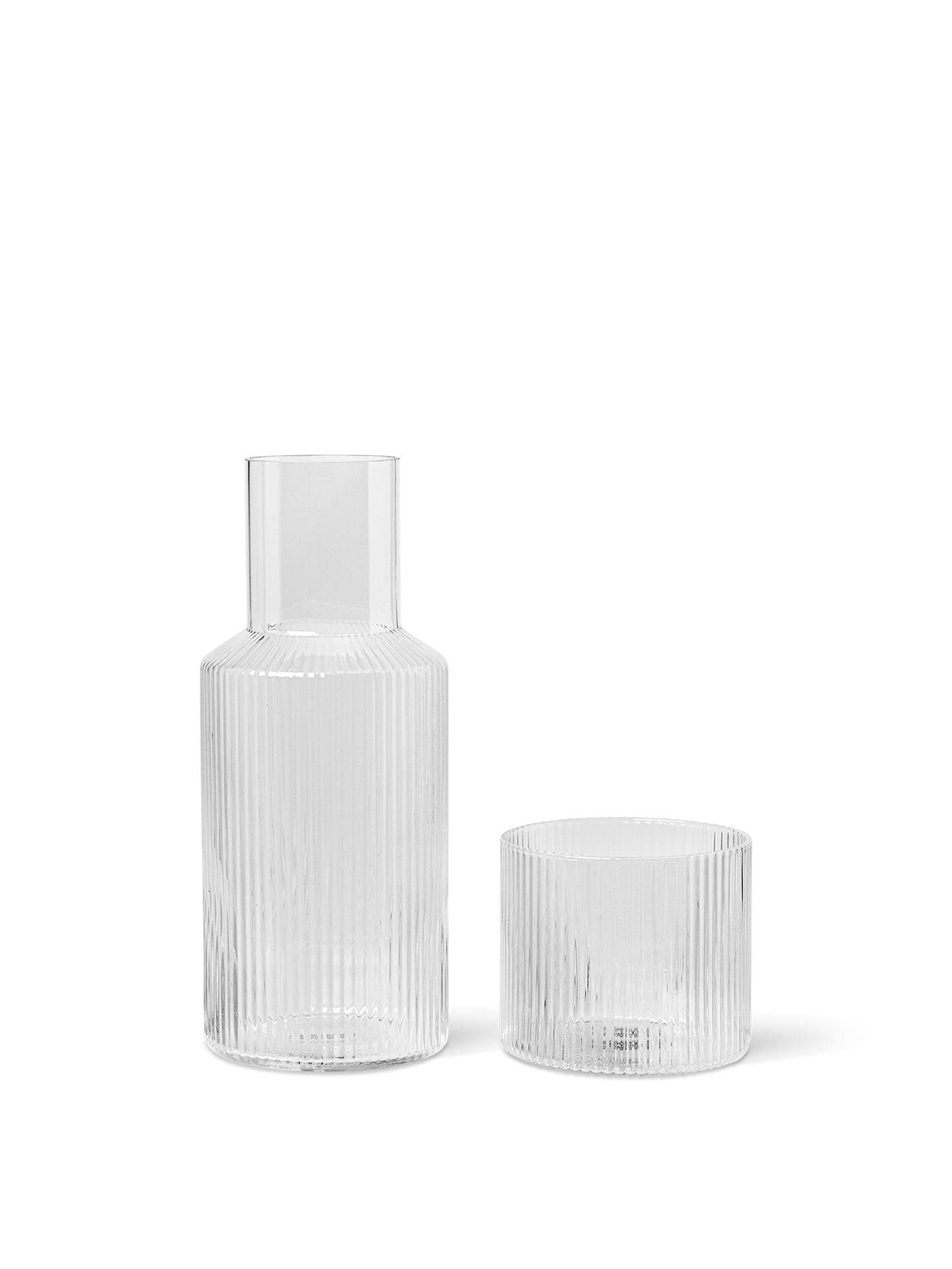 Ripple Carafe Set | Elegant in mouth-blown and ribbed glass | Ferm Ripple Carafe Set | Elegant in mouth-blown and ribbed glass | Ferm