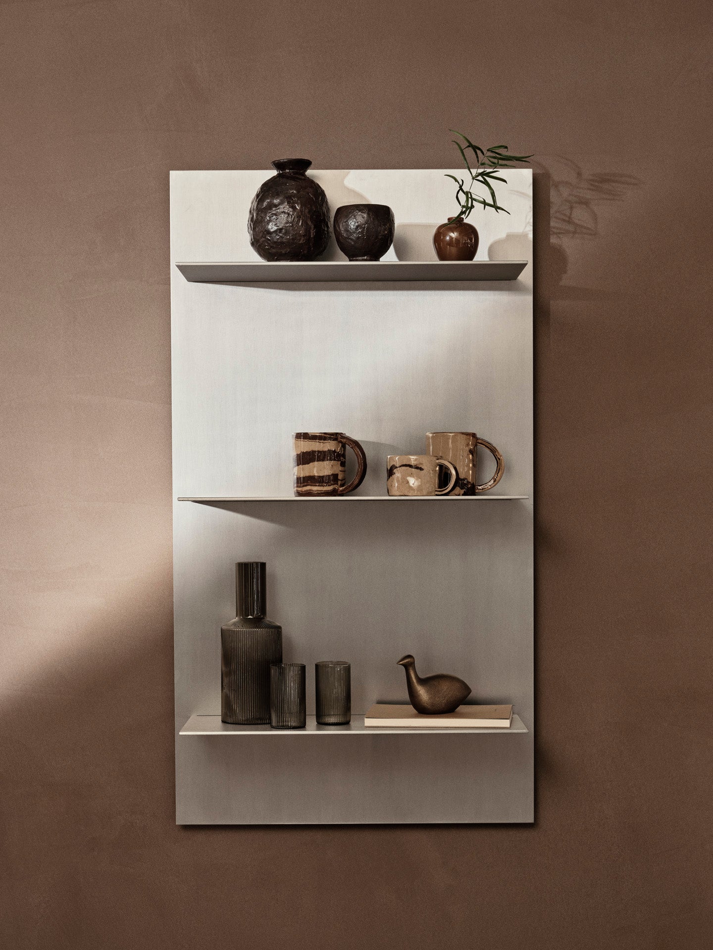 Lager Wall Shelf - Triple - Large - Aluminium | Ferm Living