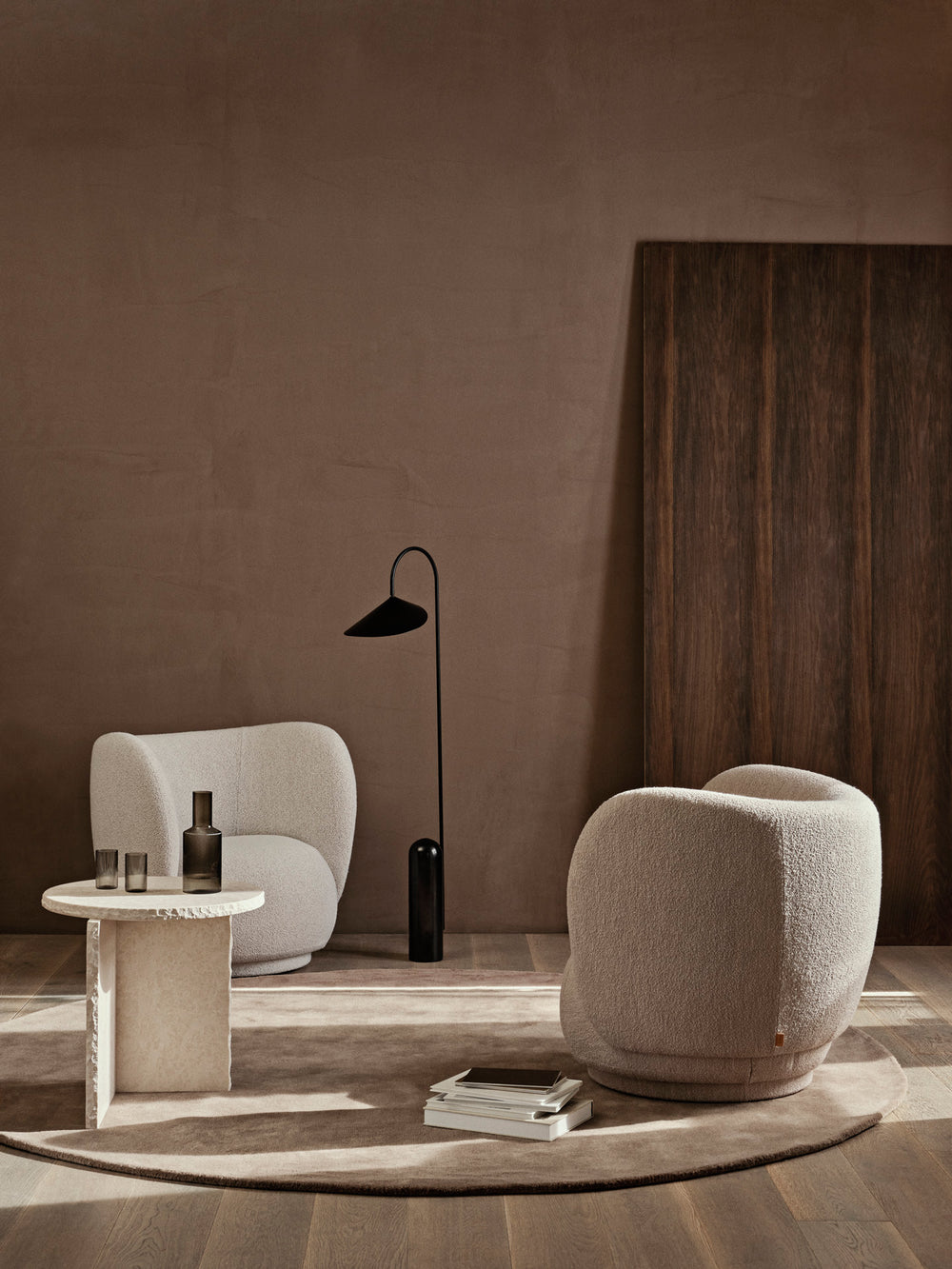 MiniSun | Modern Style Dark Grey Curved Stem Floor Lamp Base