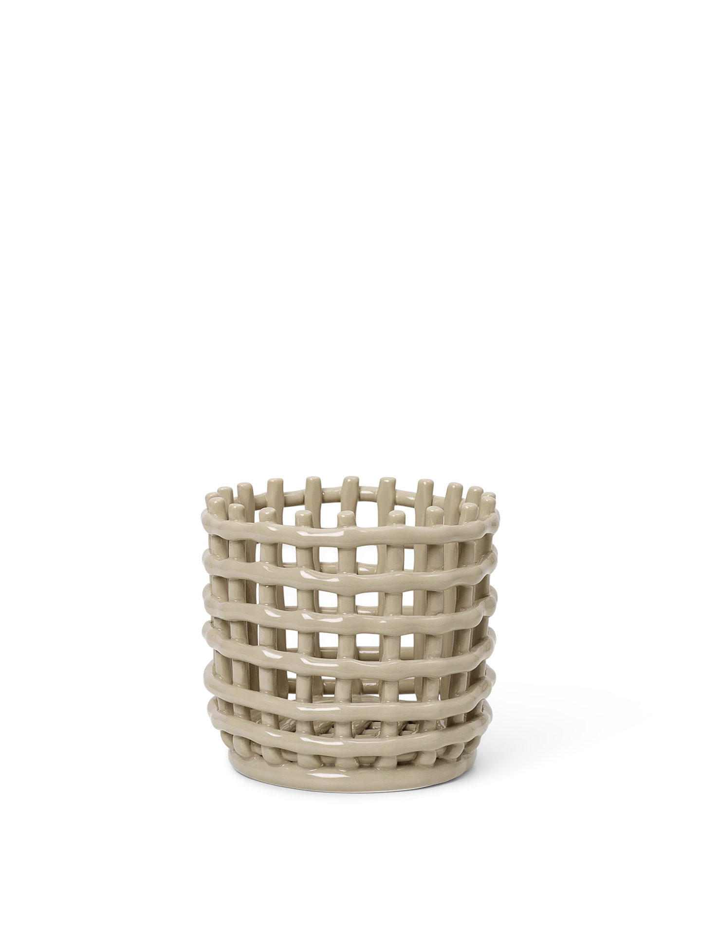 Ceramic Basket in Off-White - Small by Ferm Living