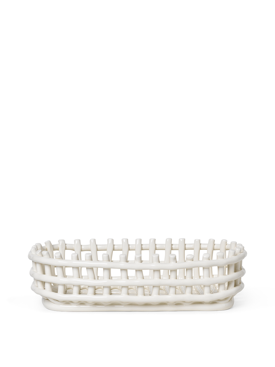 farmliving セラミックバスケット オフホワイト Ceramic Basket in Off