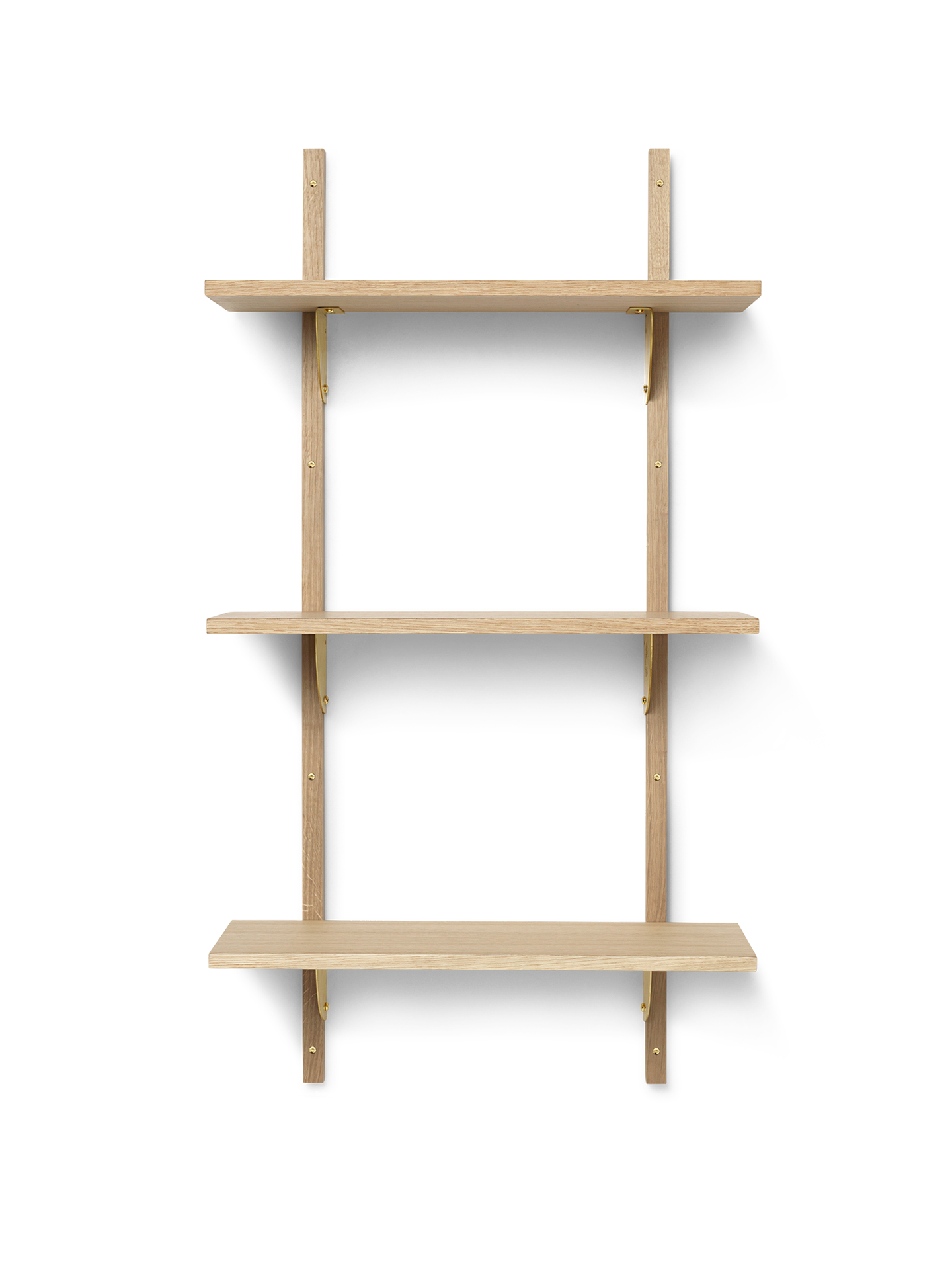 Sector Shelf - Triple - Narrow - Natural Oak/Brass by Ferm Living