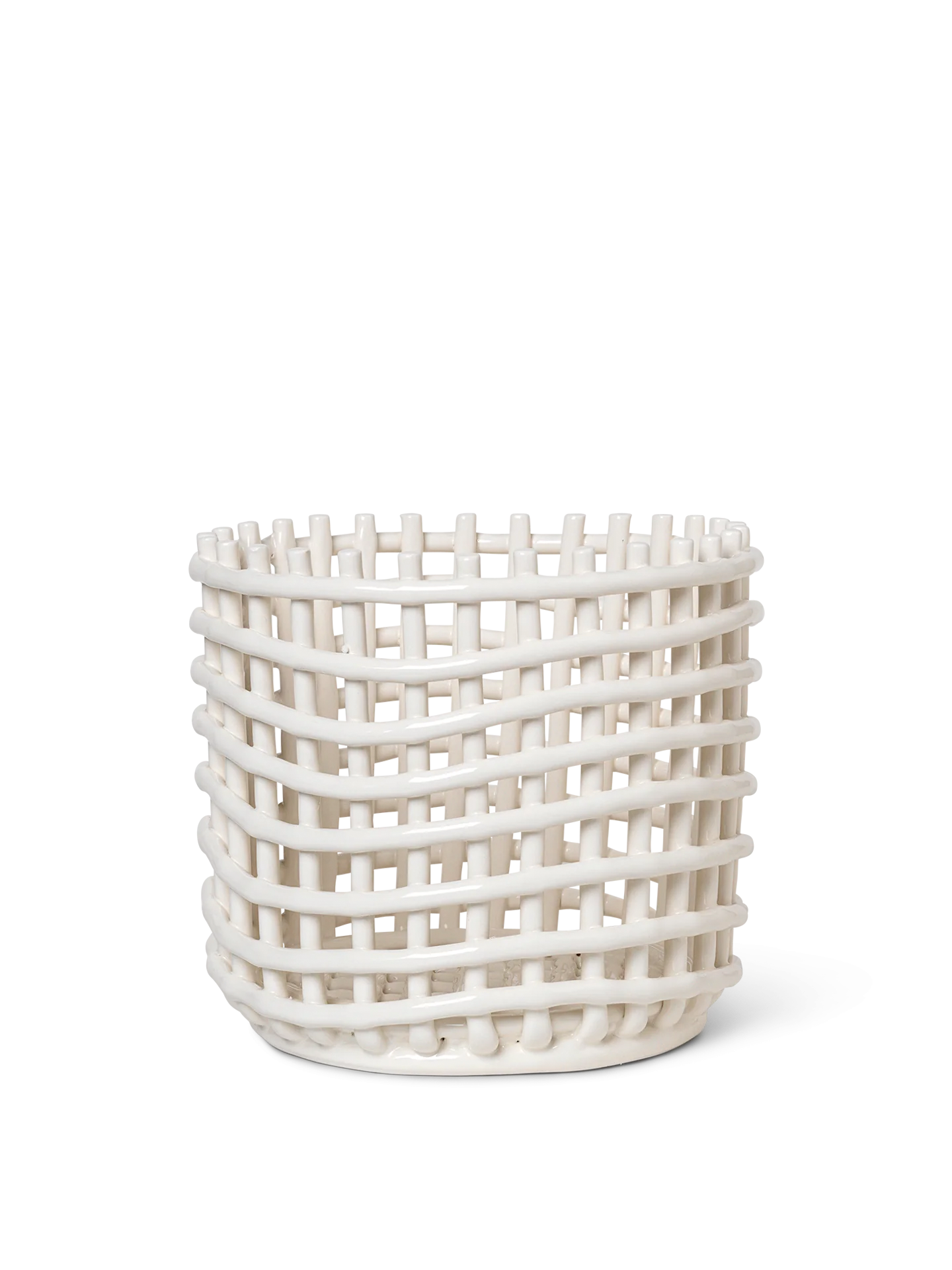 Ceramic Basket in Off-White - Large by Ferm Living