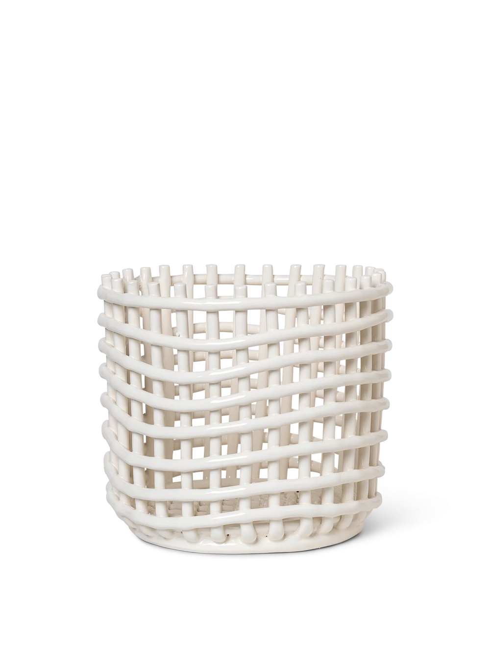 Ceramic Basket in Off-White - Large by Ferm Living