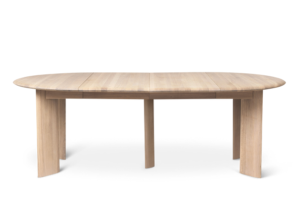 ACTUS 拡張可能 ダイニングテーブル BEVEL DINING TABLE Bevel Table - Extendable Ø117-217cm - White Oiled Oak by Ferm Living