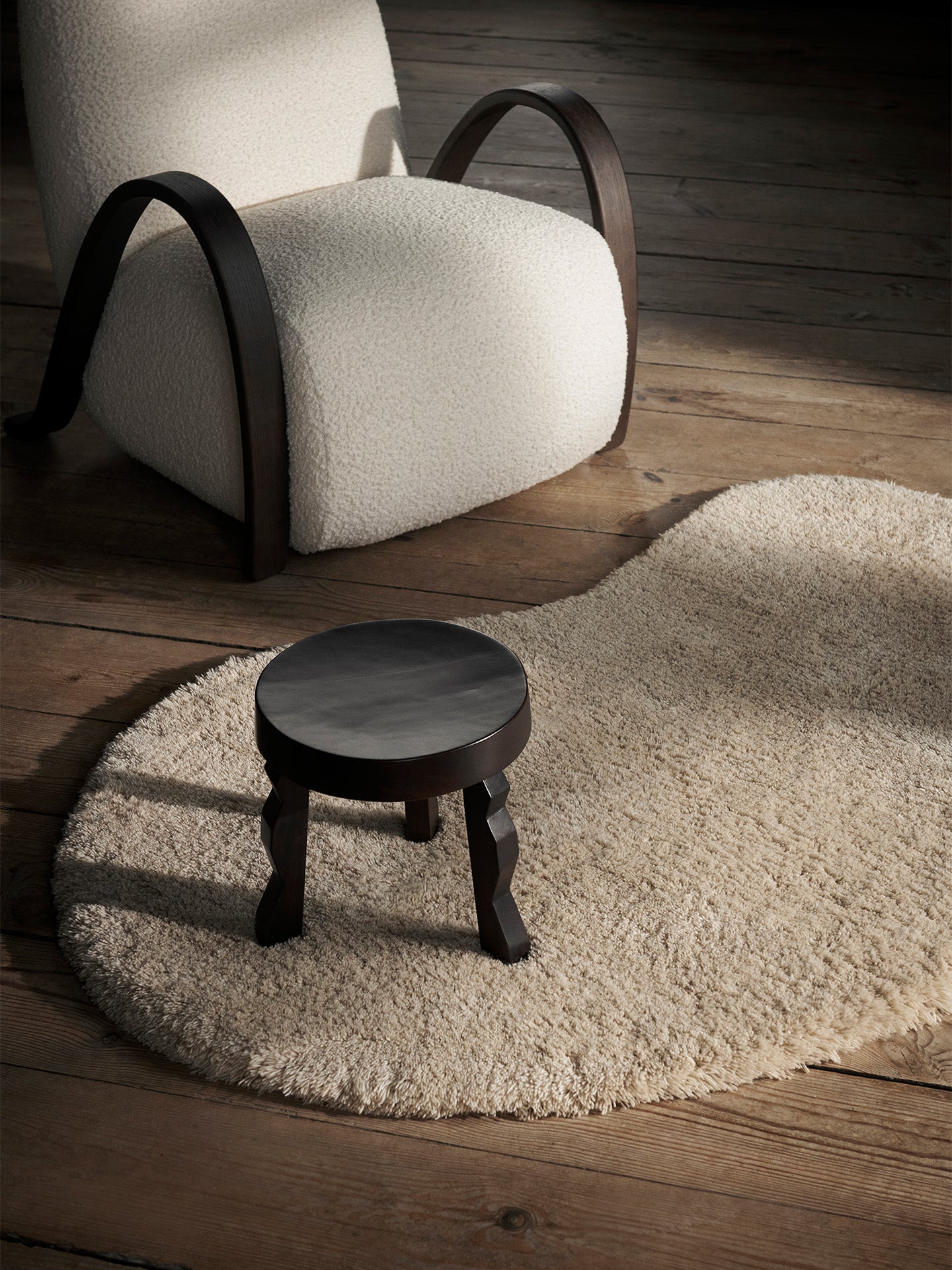 Faye Stool - Dark Stained Mango | Ferm Living